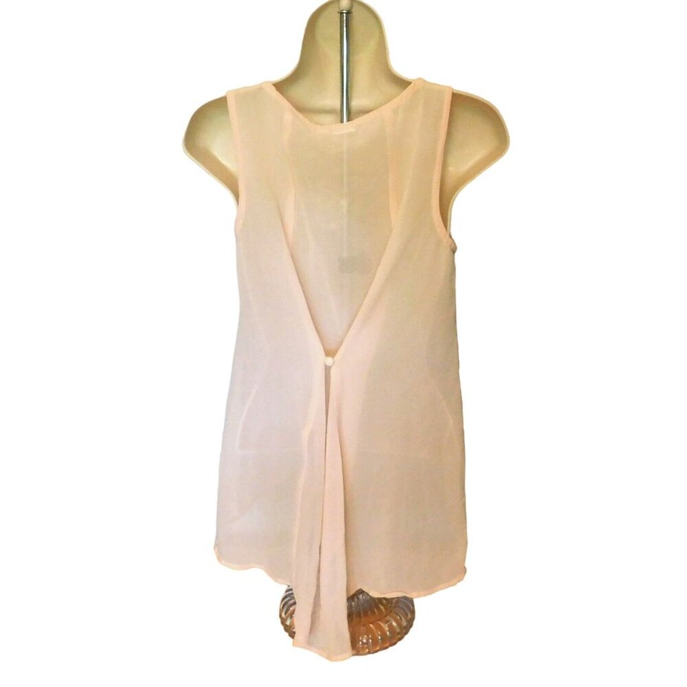 Lace Top S Blu Pepper Peach Light Green Sleeveless Stitched Floral NEW - Picture 5 of 7
